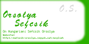 orsolya sefcsik business card